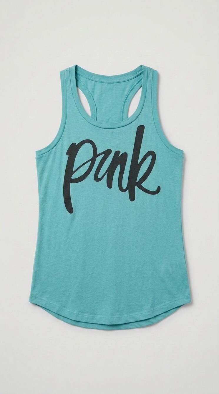 PINK Victoria's Secret Everyday Racerback Tank Top Teal Blue Size S